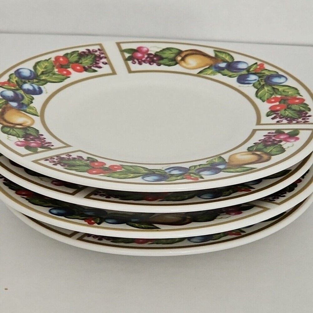 Tabletops Unlimited Tivoli Gardens Bread Dessert Plates 6" set-4 fruit - Picture 9 of 9